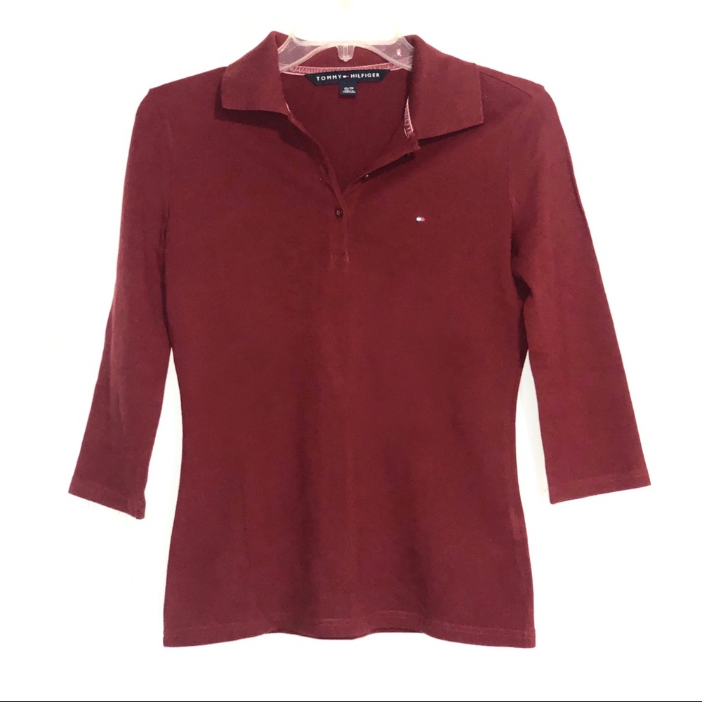 Tommy Hilfiger Polo Burgundy Women 🐎